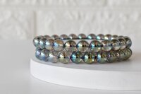 Aura Quartz Labradorite Crystal Beaded Bracelet