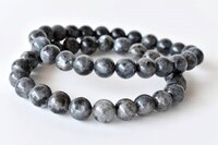 Black Labradorite Bracelet - 8mm Beaded Gemstone Design, 7-7.5 Inches Length, Round Shape, Weighs 22 Grams, Natural Black Gemstone