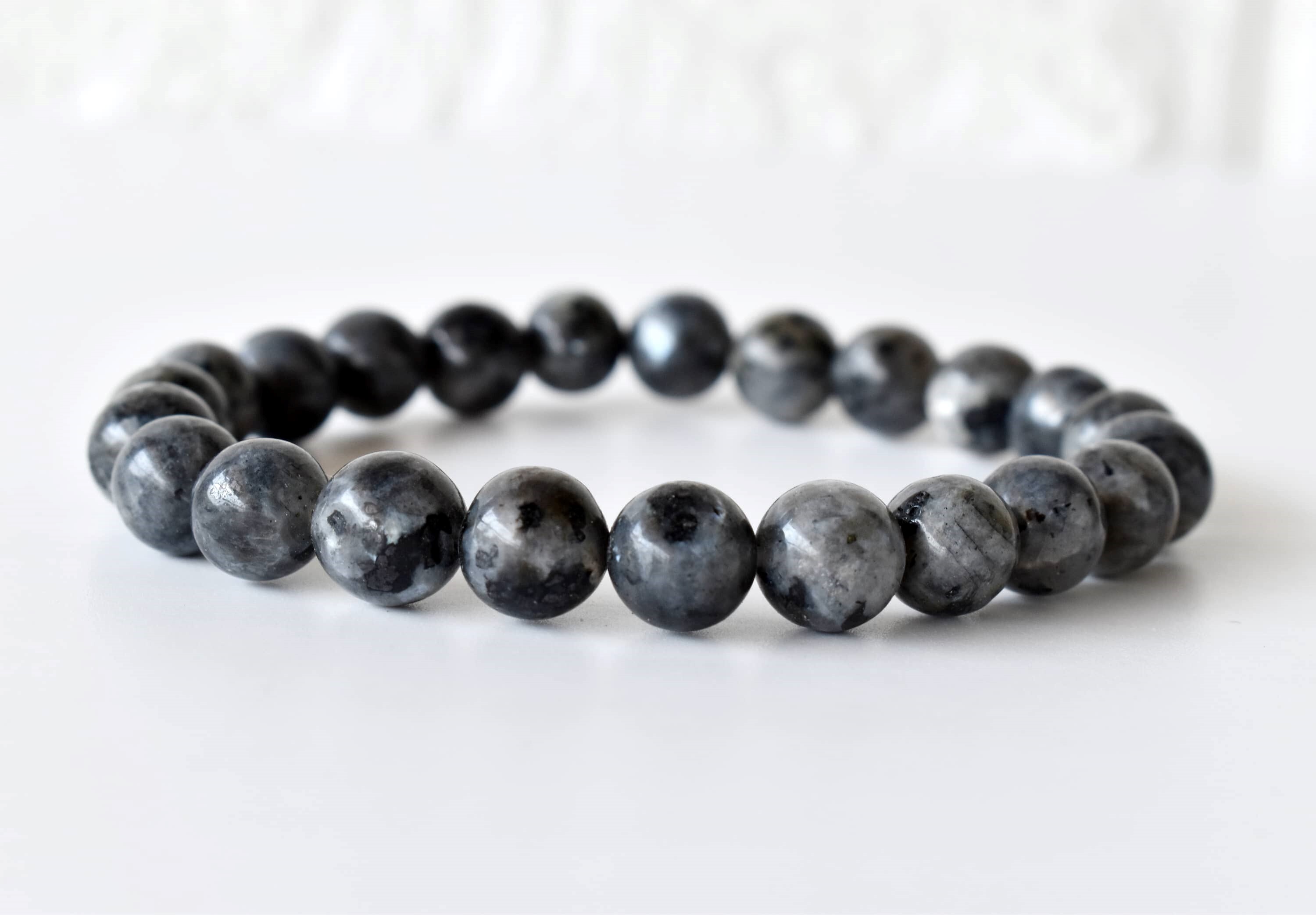 Black Labradorite Bracelet, Beaded Gemstone Bracelet