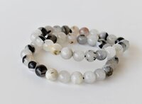Black Rutile Bracelet Beaded Crystal Bracelet - 7-7.5 Inches, Black Natural Gemstone Beads, Round Shape, 22 Grams Weight | Elegant Gemstone Jewelry