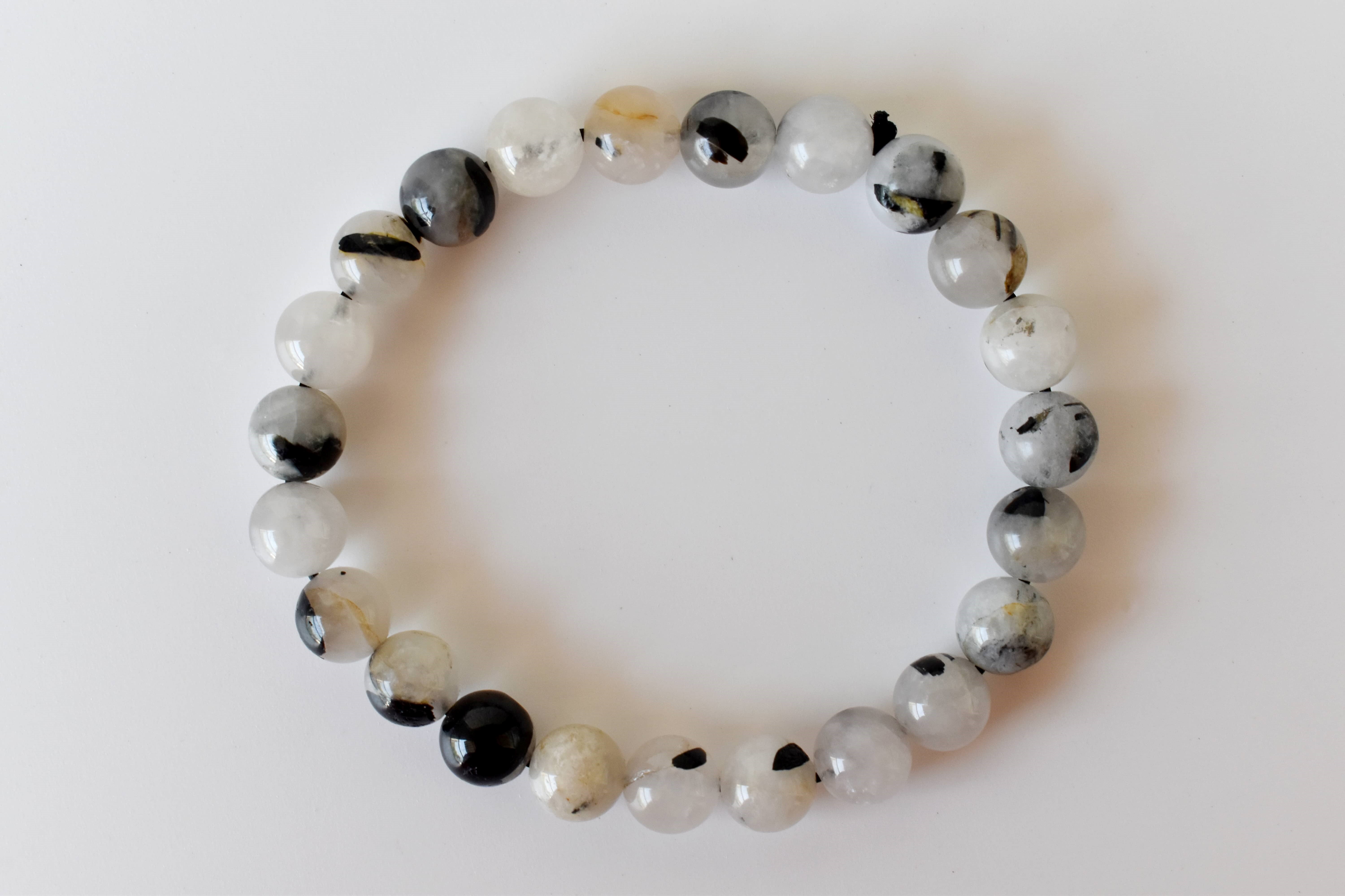 Black Rutile Bracelet Beaded Crystal Bracelet