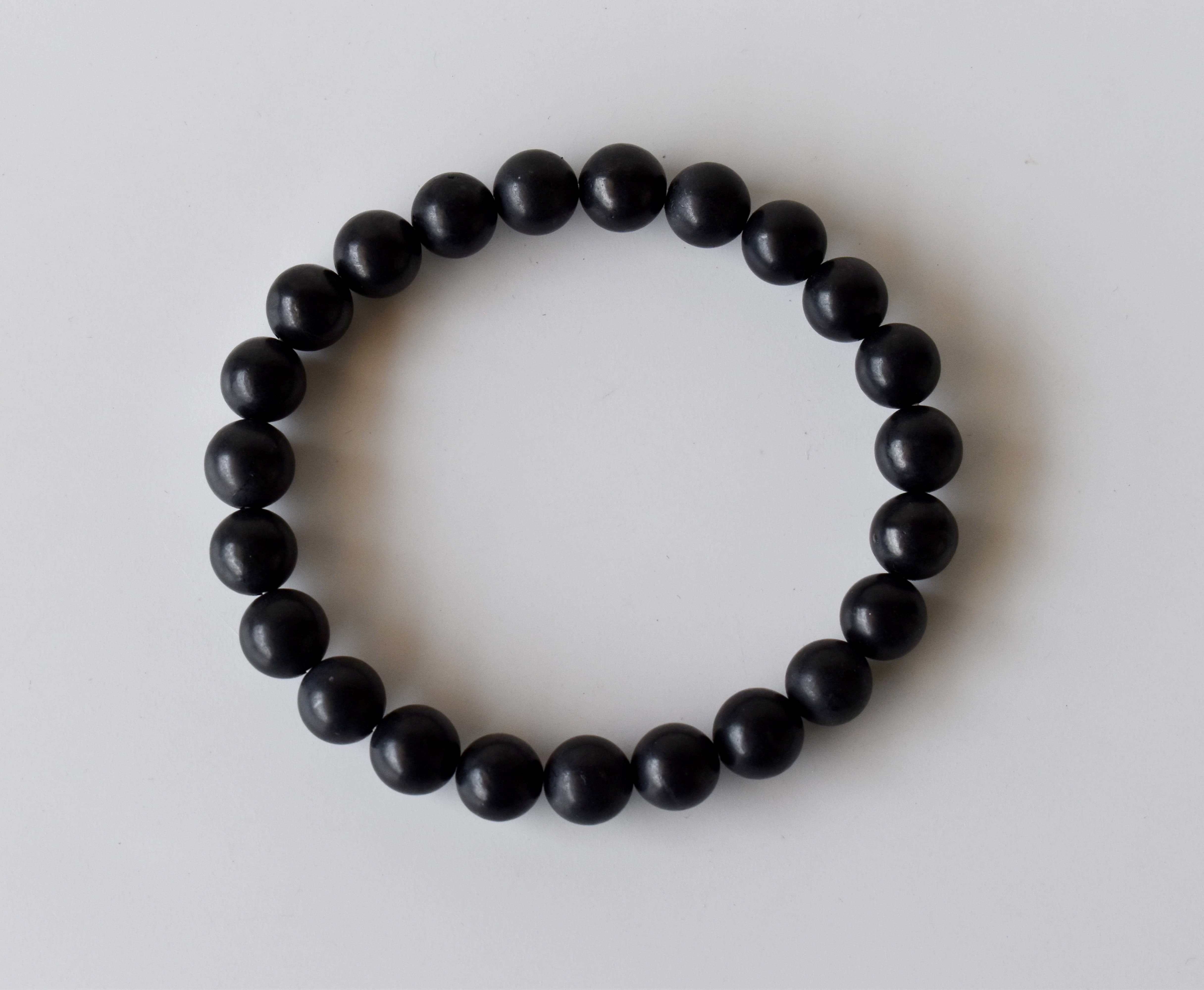 Black Shungite Bracelet Beaded Crystal Bracelet