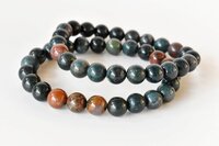 Bloodstone Bracelet Crystal Bracelet - 7-7.5 Inches, Green Natural Gemstones, Round Shape, 22 Grams Weight | Elegant Beaded Jewelry For Everyday Wear