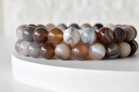 Botswana Agate Bracelet Crystal Beaded Bracelet