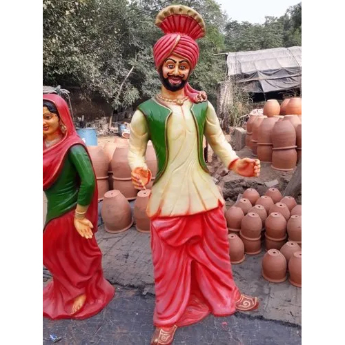 Punjabi Sabiya Char Fiber Glass Statue