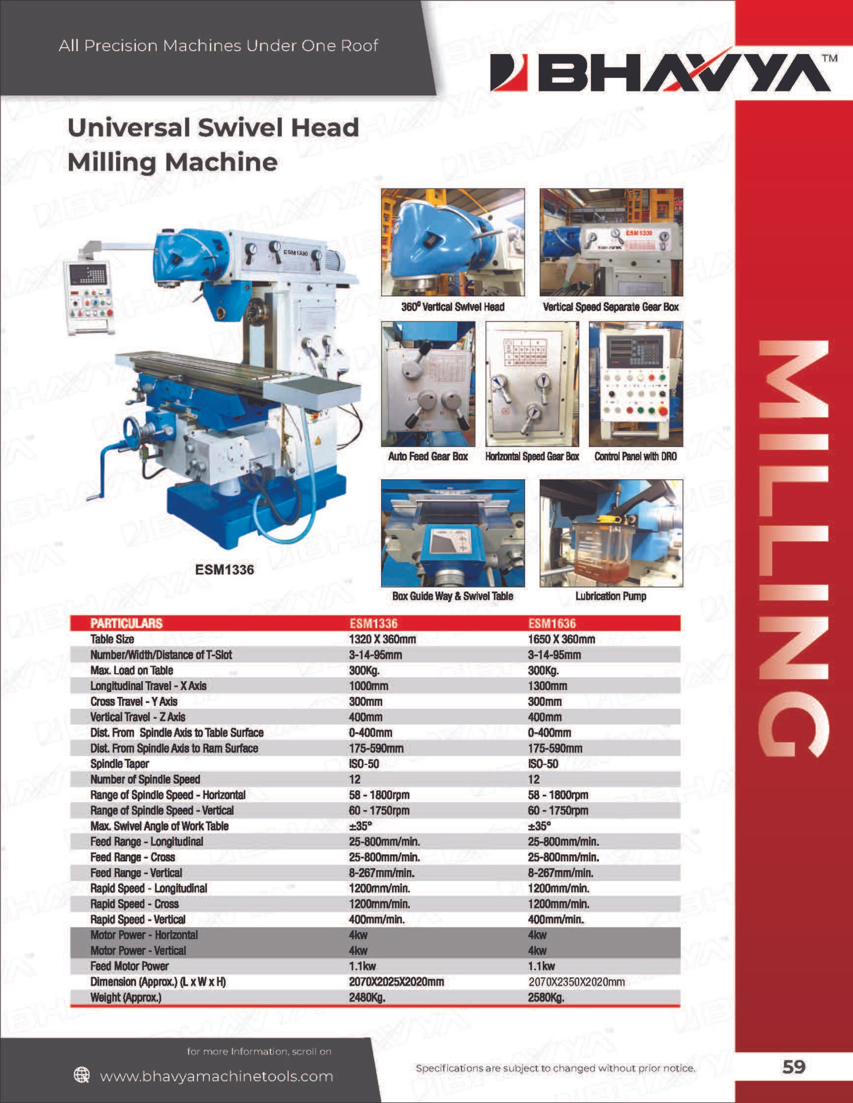 Universal Swivel Head Milling Machine