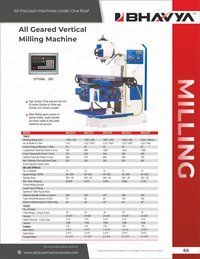 All Geared Vertical Milling Machine