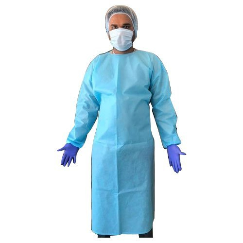 Blue Cotton Disposable Gown