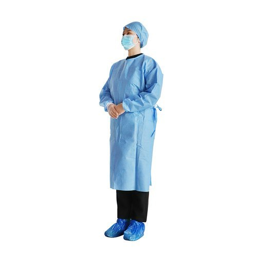 Blue Non Woven Disposable Gown