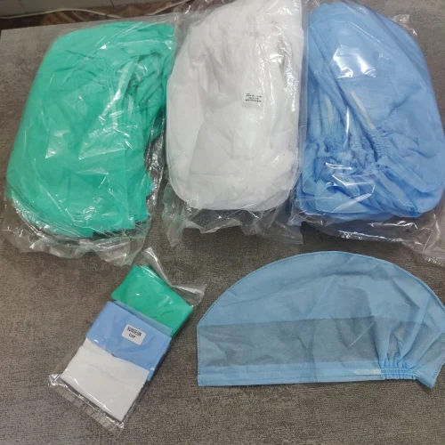 Blue /White /Green 22 Gsm Disposable Surgeon Cap