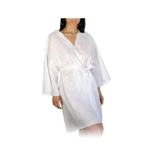 Flexible White Disposable Spa Gown