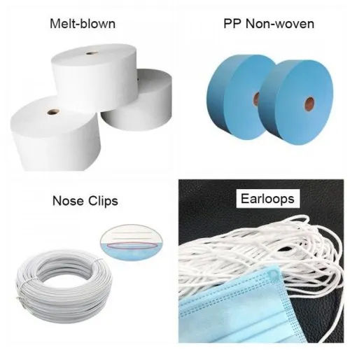 White And Blue Medical Mask Raw Material