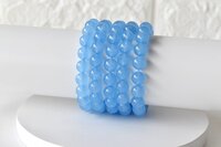 Chalcedony Bracelet, Beaded Gemstone Beaded Bracelet