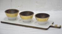 Wooden Chopping Board With 3 Bowls - Color: Different Colors Available