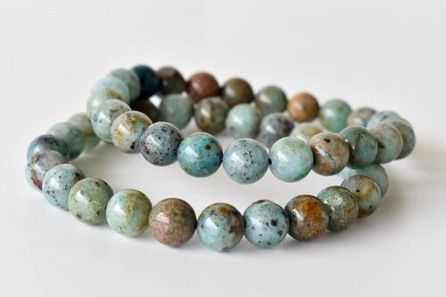 Chrysocolla Bracelet, Beaded Gemstone Bracelet