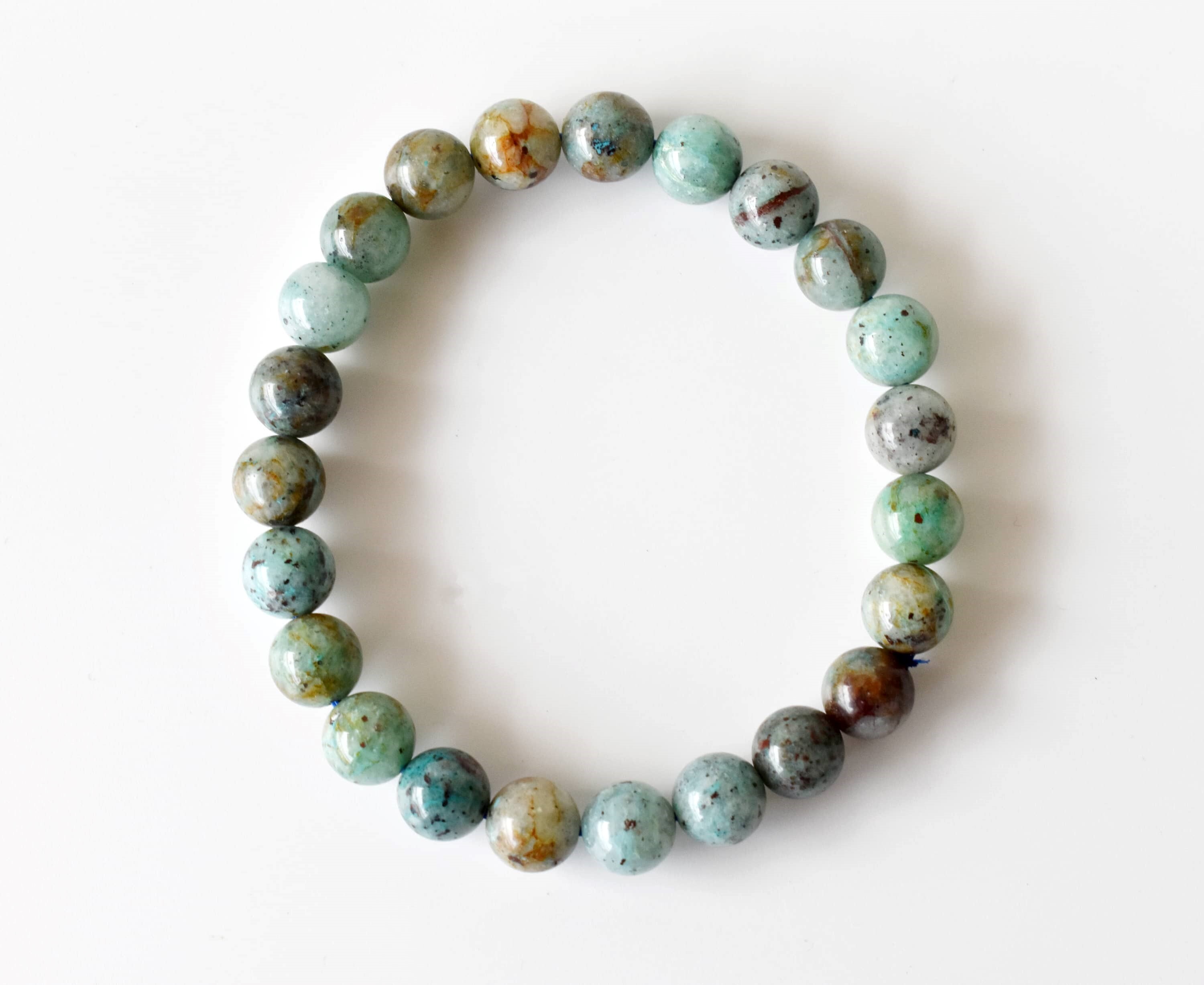 Chrysocolla Bracelet, Beaded Gemstone Bracelet