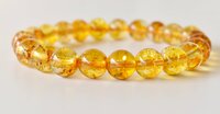 Citrine Heated Crystal Bracelet, Beaded Gemstone Bracelet