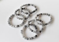 Cloudy Quartz Bracelet, Beaded Gemstone Bracelet