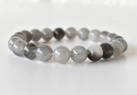 Cloudy Quartz Bracelet, Beaded Gemstone Bracelet