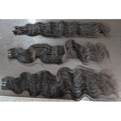 Black Raw Unprocessed Temple  Human Hair