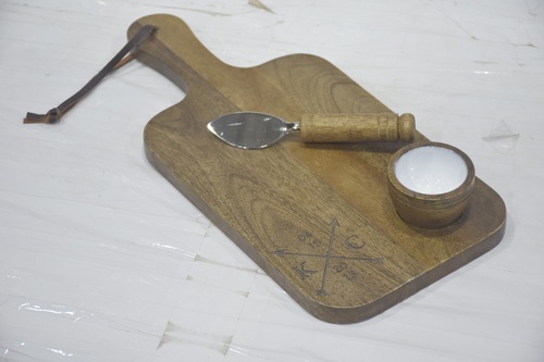 Acacia Wooden Chopping Board With Leather Handle