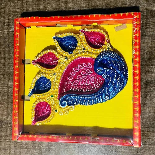 Multicolor Peacock Clay Diya