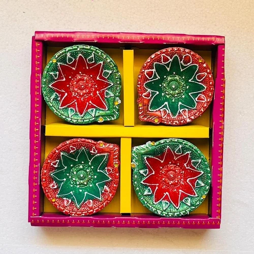 4 Pcs Terracotta Handmade Diya