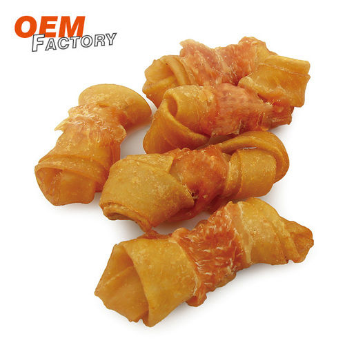 Porkhide Knot Twined By Chicken Oem Natural Dog Treats Manufacturers Dog Snacks Supplier