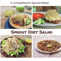 PLASTIC 4 COMPARTMENT SPROUT MAKER, WHITE