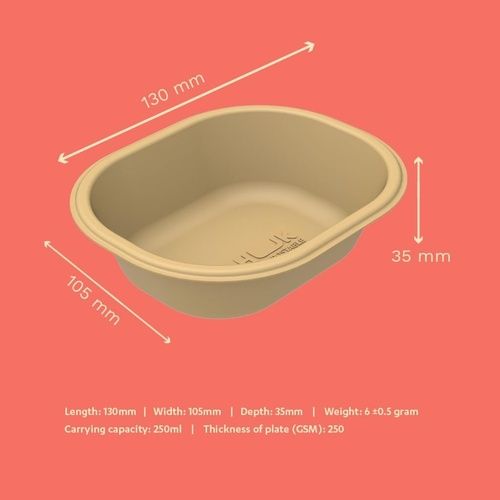 250ML Biodegradable Sugarcane Bagasse Disposable Bowls