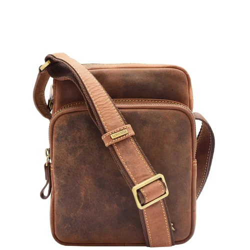 Oil Pull Up Leather Sling Bag