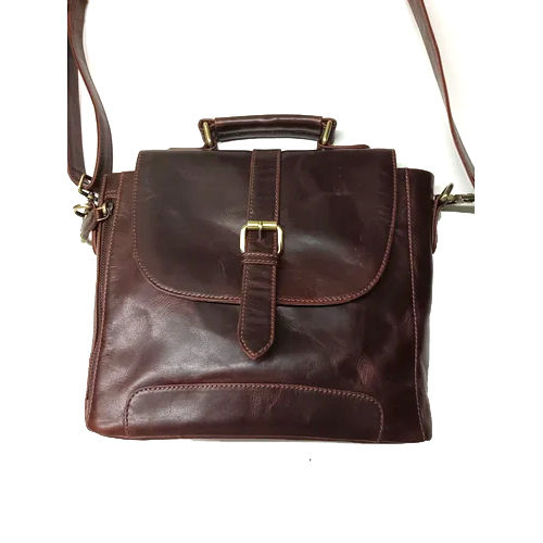Dark Brown Leather Sling Bag