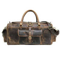 Hunter Leather Luggage Bag - Color: Dark Brown