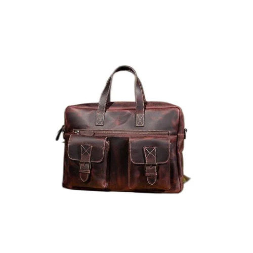 Laptop Leather Brown Color Bag Design: Mordern