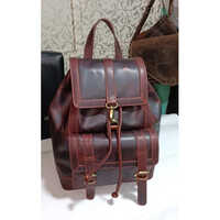 Leather Backpacks Bags - High-quality Leather, Moisture-proof, Dark Brown Color, Rough Surface Handling, Zipper Top Sealing & Handle