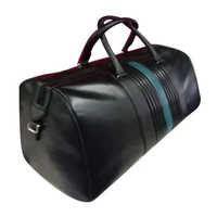Geniune Nappa Leather Duffle Bag - Color: Black