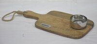 Wooden Chopping Board With Metal Bowl - Color: Different Colors Available