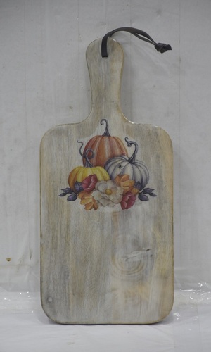 Wooden Printed Fruit Chopping Board With White Wash