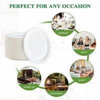 7 Inch White Bagasse Disposable Plate