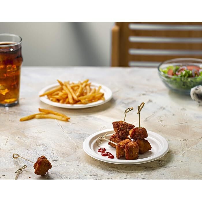 7 Inch White Bagasse Disposable Plate