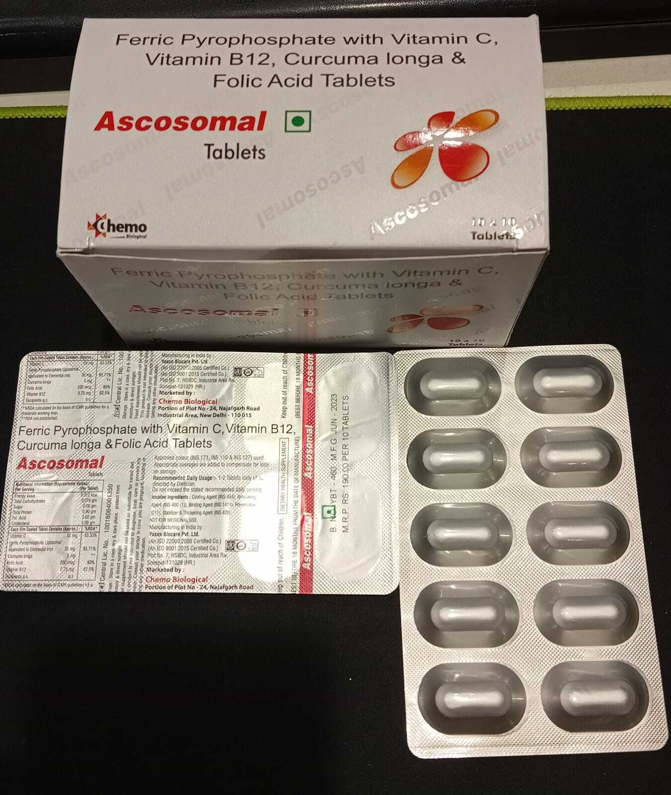 Ferric Pyrophosphate Liposomal Eq. to Elemental Iron 30Mg + Curcuma Longa 5Mg + Folic Acid 200Mcg + Vitamin B12 0.75 Mg