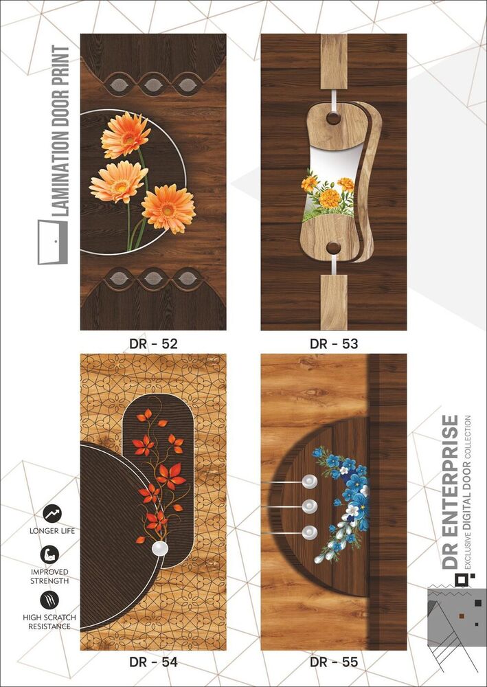Designer Laminated Door Paper Print