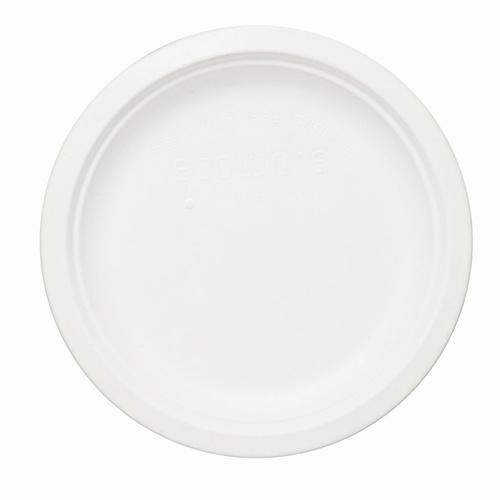 12 Inch White Bagasse Disposable Plate
