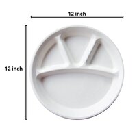 12 INCH 4CP WHITE BAGASSE MEAL TRAY