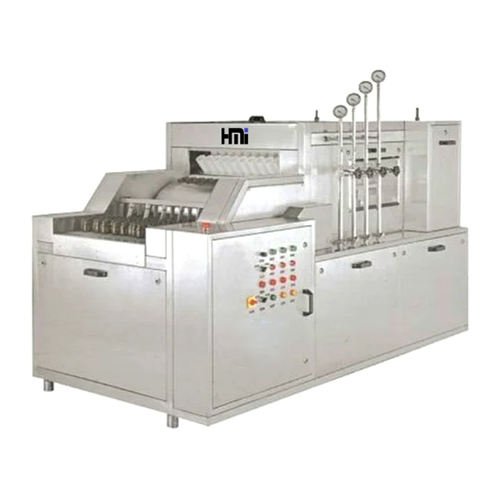Pharmaceutical Linear Bottle Washing Machine - Stainless Steel Automatic Operation | High Performance High Efficiency Human Machine Interface Control System Warranty Included