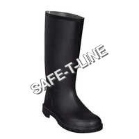 Safety PVC Gumboots - PVC Upper, Sizes 6-9, Classic Black | Waterproof, Steel Toe Cap, Unisex Design for Industrial & Agricultural Use