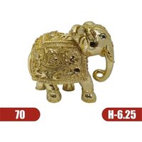 Gold Plated Elephant Statue - Color: Golden