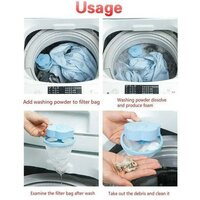 WASHING MACHINE FLOATING FILTER LINT MESH BAG NET POUCH HAIR