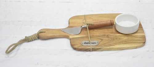 Wooden Chopping Board With Server & Bowl