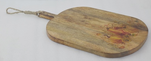 Wooden Printed Chopping Board With Jute Handle